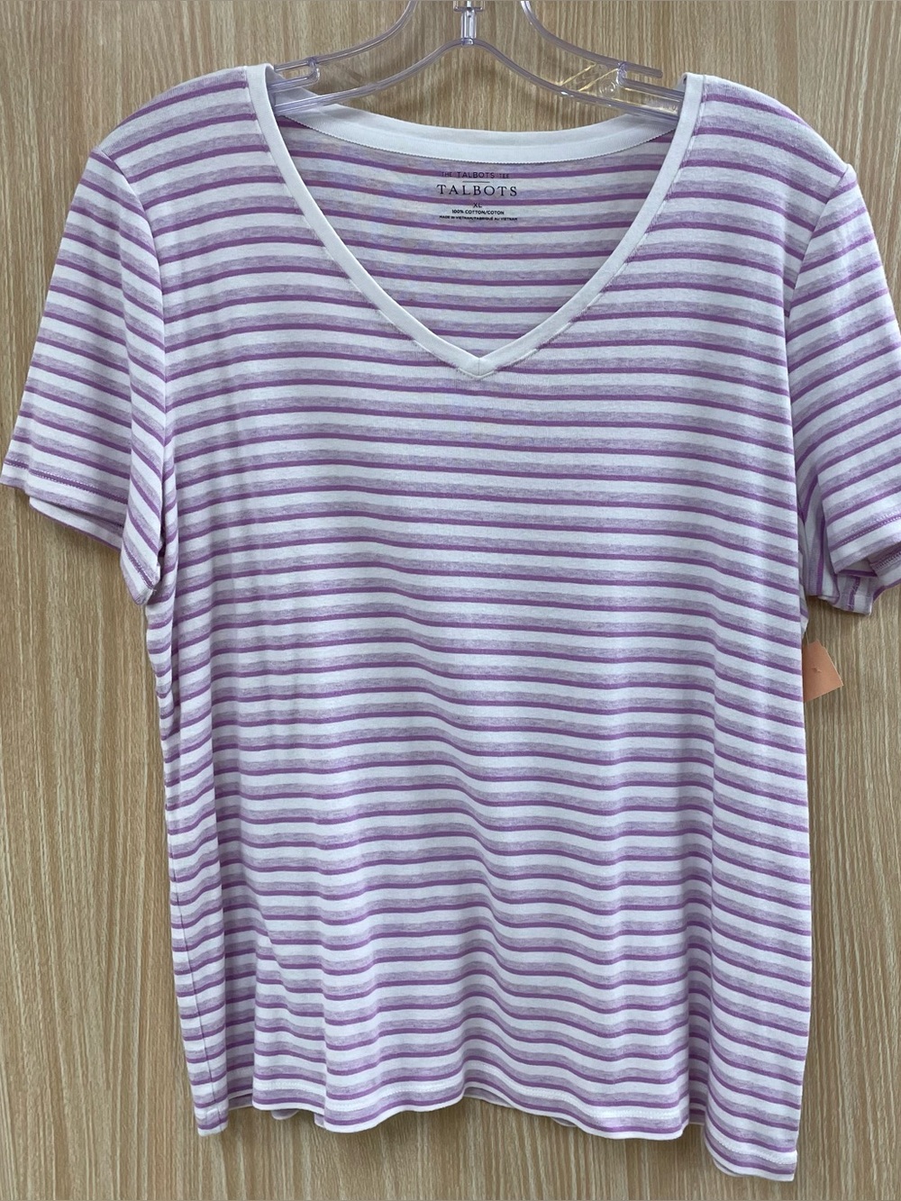 talbots white stripe cotton top size XL